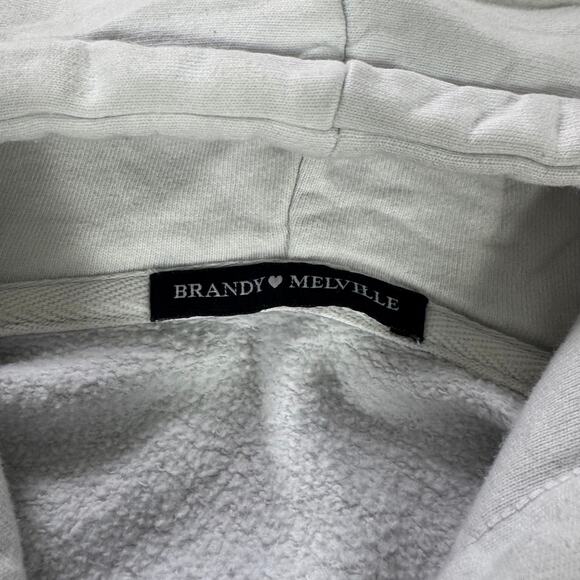 Brandy Melville Heaven Sent Zip Hoodie Angel Graphic Cream - Size: One Size - Picture 3 of 7